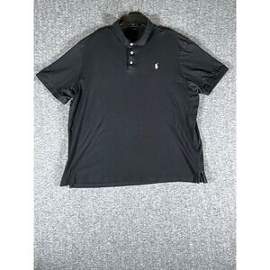 Polo Ralph Lauren Mens XXL Classic Fit Black Short Sleeve Cotton Polo Shirt Logo